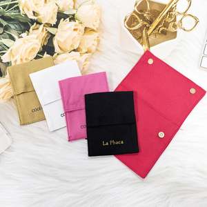 Pochette en coton personnalisée en gros, pochette à rabat, pochette pour bijoux, emballage de pochette - Product Image 3