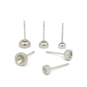 Stainless Steel Stud Earring <b>Posts</b> <b>Round</b> 0.8x11mm For Earring Making Jewelry Findings - Product Image 1