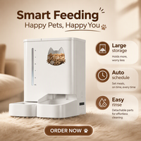 Distributeur automatique intelligent de nourriture et d'eau pour animaux de compagnie, capacité de 5 L pour la nourriture et 4 L pour l'eau, application WIFI Tuya, caméra HD, alimentation programmée pour chats et chiens