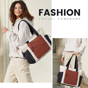 New Trend Women's Large Capacity Lightweight Handbag Multi-Pocket <b>Shopping</b> <b>Bag</b> Polyester Customizable Logo <b>Reusable</b> Fashion Gift - Product Image 2