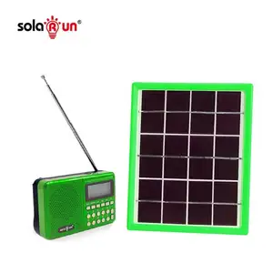 ソーラー充電式ポケットラジオFMAMSW MP3SDカードスロットポータブルリチウムイオンバッテリー