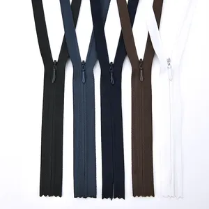 #4 Invisible Zipper with Water Drop Puller Fabric Tape Closed End 50cm for Dress and Garment