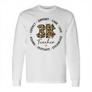 Camiseta de manga larga Leopard 3K Teacher para la semana de agradecimiento a la vuelta al colegio - Product Image 2