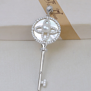 Conjunto de Base de Plata S925 con Colgante de Perla Grande de 5-7mm, Accesorios para Joyería DIY, Bandeja Vacía 2029 - Product Image 1