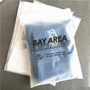 <span class=keywords><strong>Sac</strong></span> d'emballage en plastique givré personnalisé mat imprimé PE fermeture à glissière poly curseur fermeture à glissière pour vêtements vêtements - Product Image 3