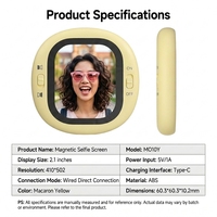 Layar Monitor Selfie Magnetik 2.1 Inci Nirkabel untuk Kamera Belakang, Layar Vlogging dengan Remote Control untuk iPhone Android