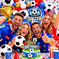 Kit d'arche de ballons sur le thème du football, ballons en forme de ballon de foot et de trophée de champion pour la décoration de fête de célébration d'un match de football