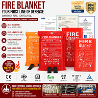 Couverture anti-feu en fibre de verre Suihua 1m x 1m pour cuisine, maison, kit de survie, expédition rapide