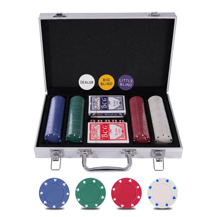 Custom 4G PS Poker Chips Set with 200 Aluminum Chips Custom Logo and PS Chip Material