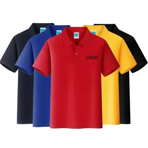 Áo Thun Thấm Hút Ẩm Bán Buôn Áo Polo Vải Cotton Lụa Tự Làm Áo Thêu Thiết Kế Đồng Phục Tùy Chỉnh Cho Công Nhân