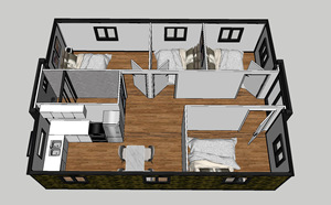 <span class=keywords><strong>Casa</strong></span> Modulare Prefabbricata con 1 Camera da Letto, Ufficio Mobile e <span class=keywords><strong>Casa</strong></span> Minuscola Prefabbricata - Product Image 2