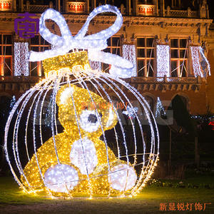 Lampe d'extérieur IP65 en forme d'ours de Noël 3D, lampe animale de dessin animé pour la décoration de centres commerciaux, festivals et vacances - Product Image 4