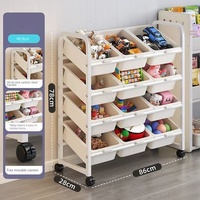 RY412 - Estante de Almacenamiento de Juguetes para Niños, Estante de Almacenamiento de Juguetes para Bebés, Estante de Almacenamiento Multiusos, Armario de Almacenamiento de Múltiples Niveles