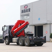 Grue à flèche articulée hydraulique de 30 tonnes montée sur camion, grue de chargement à flèche pliante pour travaux de construction lourds, manutention de marchandises et logistique
