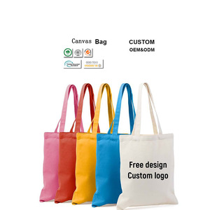 Bolso de lona de tela con logotipo personalizado, bolso de compras con impresión de logotipo personalizado, bolso de mujer reutilizable - Product Image 1