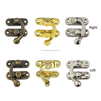 Meilleure Vente : Serrure à Loquet Creuse en Alliage de Zinc Plaqué Or avec Embout en Corne de Bœuf pour Boîte à Bijoux, Emballage Carton Inclus