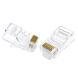 RJ45 CAT6 8P8C 插头以太网连接器，带铜镀金 PC 外壳，用于电线连接 - Product Image 1