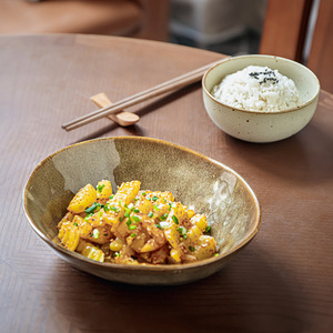 Tazón de fideos de cerámica Irregular Retro clásico de 8 pulgadas Diseño de gota de agua único <span class=keywords><strong>para</strong></span> restaurante y fiesta Producto de exportación transfronterizo - Product Image 5