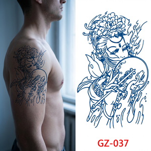 <span class=keywords><strong>Tatuajes</strong></span> Temporales Realistas a Prueba <span class=keywords><strong>de</strong></span> Agua para Hombres y <span class=keywords><strong>Mujeres</strong></span>, Color Azul Oscuro, Larga Duración <span class=keywords><strong>de</strong></span> 2 Semanas, para Cuerpo y Rostro - Product Image 5