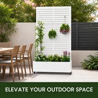 Nouvelle Conception - Jardinière en Métal Blanc - Protection de la Vie Privée - Étanche - Grande Jardinière en Aluminium avec Treillis - Pour Décorations de Noël