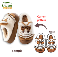 DERAN OEM hiver moelleux coton chaussures pantoufle personnalisée pantoufles floues Animal en peluche labubu peluche maison diapositives intérieur chaud femmes chaussures