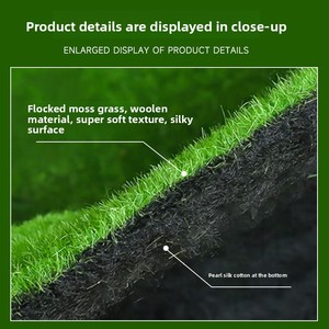 Tapis de gazon artificiel réaliste <span class=keywords><strong>en</strong></span> mousse 1m x 1m avec texture naturelle pour la décoration de la maison, du <span class=keywords><strong>jardin</strong></span>, des murs, des paysages et des scènes miniatures - Product Image 3