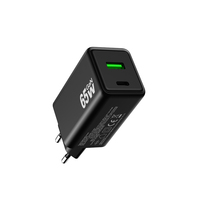 El mejor cargador 65W Gan tipo C 1C1A carga rápida CE ROHS KC EAC teléfono móvil Universal PD cargador 65W para iPhone Samsung Laptop