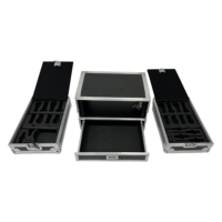 Flight case OEM personnalisé 4U+2U avec tiroir pour micro et amplificateur, doté de portes pliantes à charnières et de boucles, protection robuste IP67