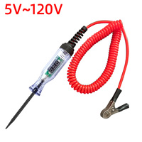 5-120V Roter Federdraht Kfz-Stromkreisprüfer Batteriebetriebene Diagnose-Stromversorgungssonde Testpen für Autos
