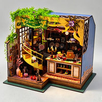 Rompecabezas 3D de Madera Estilo Vintage Hecho a Mano, Modelo de Habitación, Kit de Casa de Muñecas en Miniatura Ecológico para Adultos, Tienda de Artículos Antiguos Personalizados