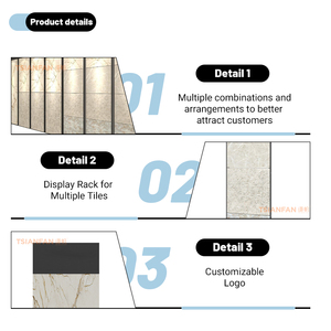 Support d'affichage mural personnalisé pour carreaux, gain de place, en métal <span class=keywords><strong>noir</strong></span>, pour l'affichage de plusieurs carreaux, étagère d'affichage en marbre - Product Image 4