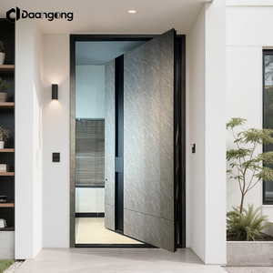 Système <span class=keywords><strong>de</strong></span> <span class=keywords><strong>porte</strong></span> pivotante pour entrée <span class=keywords><strong>de</strong></span> maison, cadre <span class=keywords><strong>en</strong></span> <span class=keywords><strong>aluminium</strong></span> avec verre intégral pour villa contemporaine minimaliste - Product Image 6