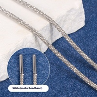 Lacets en polyester avec strass, qualité supérieure, largeur 0,4 cm, 80-160 cm, diamants ronds brillants, 12 couleurs, pour baskets