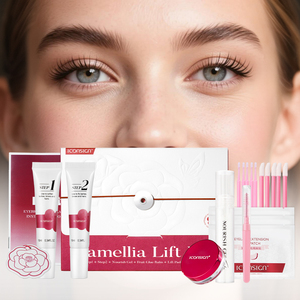ICONSIGN <span class=keywords><strong>Kit</strong></span> de Rehaussement de Cils et Sourcils Végétalien 2en1, Permanente à Cils Étape 1 et 2, Extrait de Fleur Naturelle, Cystéamine, Kératine et Camélia - Product Image 1