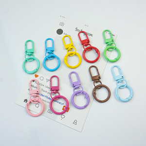 ห่วงคล้องกุญแจสีมาการองแบบสปริง  วัสดุอัลลอยด์ชุบเคลือบ  สำหรับทำเครื่องประดับ DIY  สไตล์สดใสหวานซึ้ง - Product Image 3