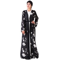 Plus Size nuovo abbigliamento personalizzato aperto Abaya per donne musulmane stampa abito ricamato bianco abbigliamento Abaya