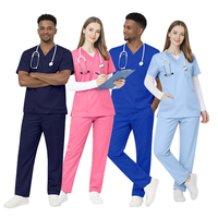 Tissu en polyester et coton pour uniformes médicaux, ensembles de blouses médicales pour hommes et femmes, design unisexe, ensembles d'uniformes d'infirmières
