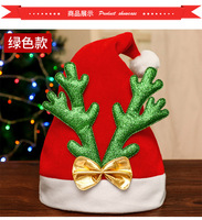 Chapeaux de Noël Artisanaux Personnages Père Noël et Elfe à Yeux Inclinés et Bois de Cerf, Décoration de Costume Unisexe Adulte Élégante pour la Plage