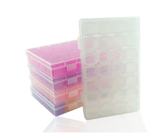 Nail ornament 28 grids storage box with separate lid Mini drill box PP box Nail tool case