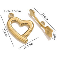 Fermoirs à bascule OT en acier inoxydable, connecteurs en forme de cœur pour la fabrication de colliers et bracelets, composants et accessoires de bijouterie DIY