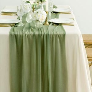 Mantel de crepé y gasa promocional con cortina de gasa, decoración para bodas, cumpleaños, eventos, camino de mesa, banderín - Product Image 2