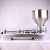 Machine pneumatique semi-automatique à tête unique de 5 à 500 ml pour le remplissage de liquides (miel, lait, boissons, crèmes, eau pure) en bouteilles, sachets et flacons