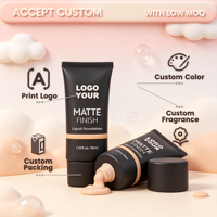 Fond de Teint Mat Personnalisé avec Logo, Faible MOQ 50 pièces, Couvrance Totale pour Démarrer Votre Marque Cosmétique Liquide à Marque Privée Virale sur TikTok
