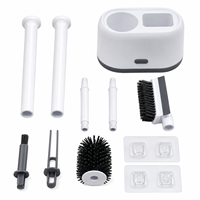 Support mural pour brosse double à long manche en V, brosse rotative, raclette, mini brosse, ensemble de brosses WC, nettoyage de vitres de salle de bain