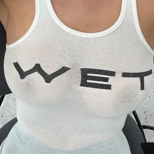 2025 serré Y2K bébé t-shirts en Stock voir à travers <span class=keywords><strong>Sexy</strong></span> fille chaude débardeur imprimé humide Corset haut court pour les femmes - Product Image 3