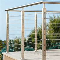 Rampe de balcon moderne en câble d'acier inoxydable avec tension réglable pour rampes d'escalier et système de garde-corps de terrasse