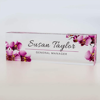 Plaque Signalétique De Bureau Personnalisé Imprimé sur Premium En Verre Acrylique Transparent Bloc Concepteur Unique Plaques Nominatives pour Bureaux Accessoires