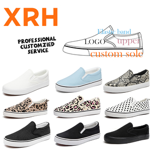 Fábrica de Wenzhou Mocasines Planos Personalizados para Dama, Zapatos de Lona Casuales sin Cordones para Mujer, Zapatos Clásicos de Lona Blanca para Mujer - Product Image 1