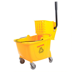 Chariot de nettoyage manuel 30L pour usage domestique et commercial, seau à serpillière lavable, essoreuse d'hôtel, essorage manuel humide et sec - Product Image 3
