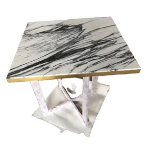 Table basse en pierre naturelle moderne, en bois massif, design nordique, pour salon